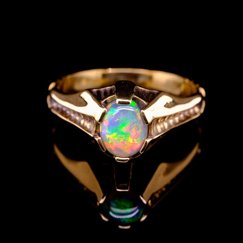 'Ascendium' - opal & gold ring