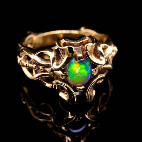 'Helios' - opal & gold ring