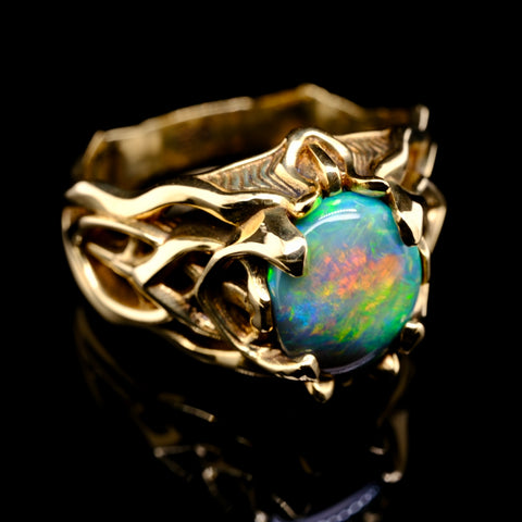 'Cyberknot' - opal & gold ring