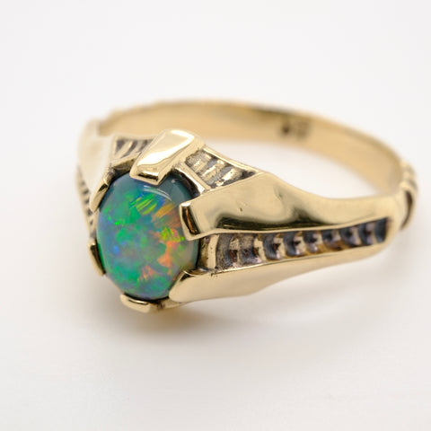 'Ascendium' - opal & gold ring