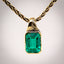 ‘Erosion’ lab emerald 10k gold pendant