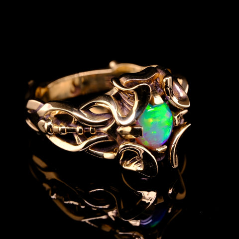 'Helios' - opal & gold ring