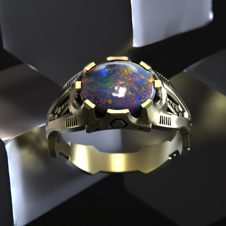 Black opal ‘Cyberpunk’ design