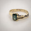 Erosion parti sapphire and 10k gold ring