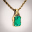 ‘Erosion’ lab emerald 10k gold pendant