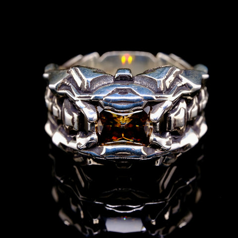 Hexrail - Moissanite & silver ring