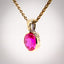 Erosion pink lab sapphire 10k gold pendant