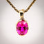 Erosion pink lab sapphire 10k gold pendant