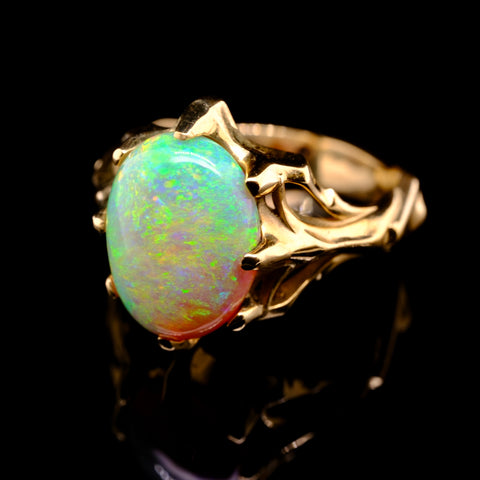 'Solaris' - opal & gold ring
