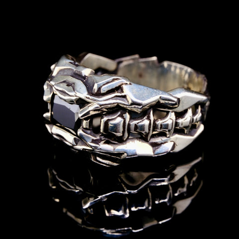 Hexrail - Moissanite & silver ring
