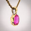 Erosion pink lab sapphire 10k gold pendant