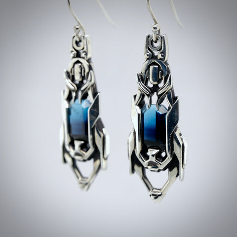‘Noctyra’ - tourmaline & silver earrings