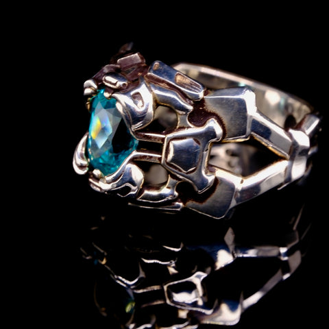 Vireign - YAG garnet & silver ring