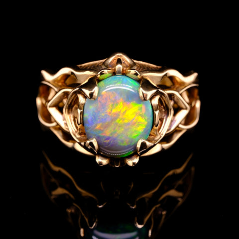 'Cyberknot' - opal & gold ring