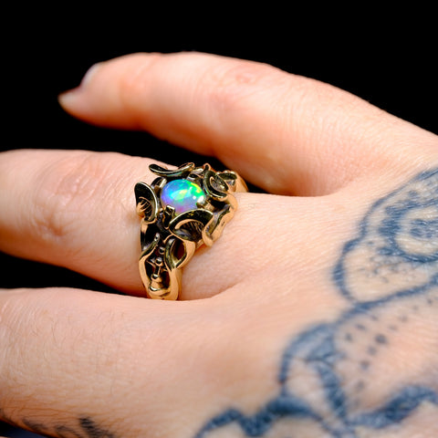 'Helios' - opal & gold ring