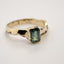 Erosion parti sapphire and 10k gold ring