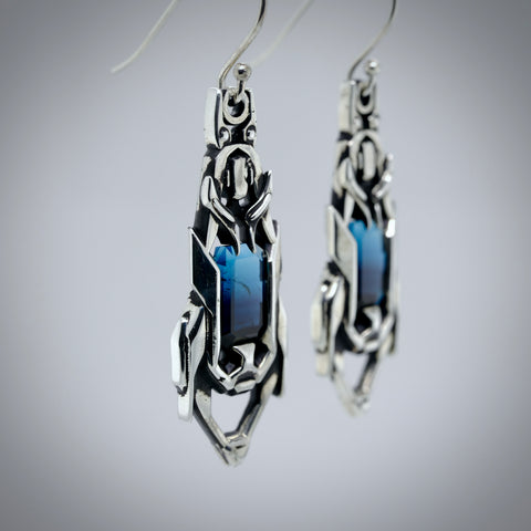 ‘Noctyra’ - tourmaline & silver earrings