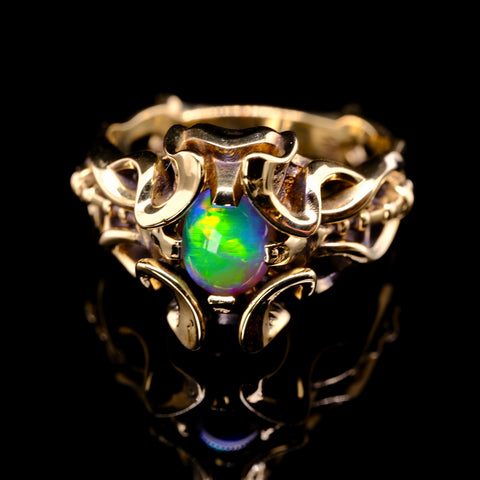 'Helios' - opal & gold ring