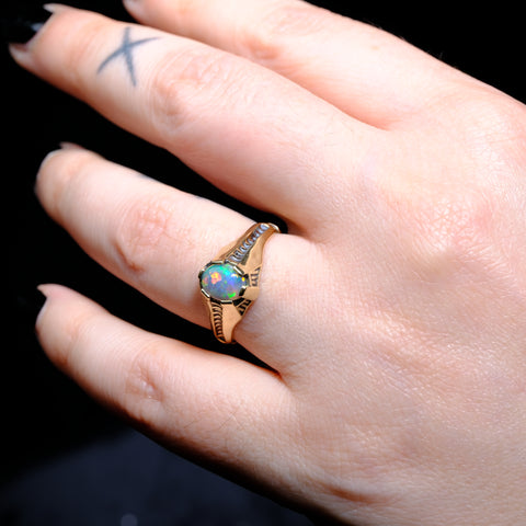 'Ascendium' - opal & gold ring