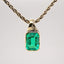 ‘Erosion’ lab emerald 10k gold pendant