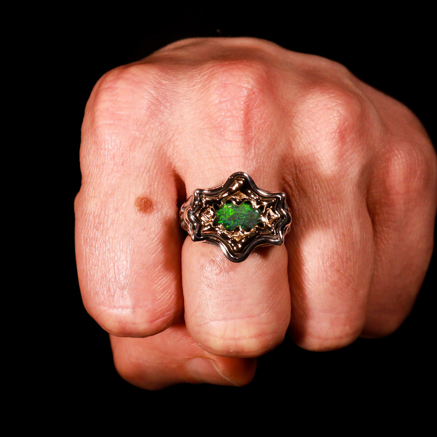 Green Lotus ‘Earthset’ ring