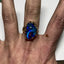 Organic black crystal opal ring