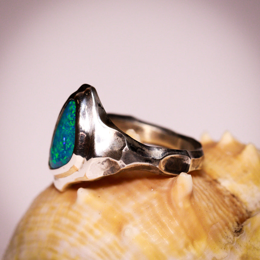 Opal doublet & silver ring