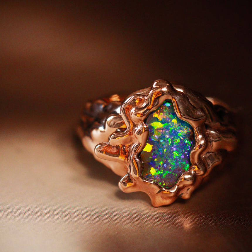 Rose gold ‘Melty’ 🌹🍦opal ring