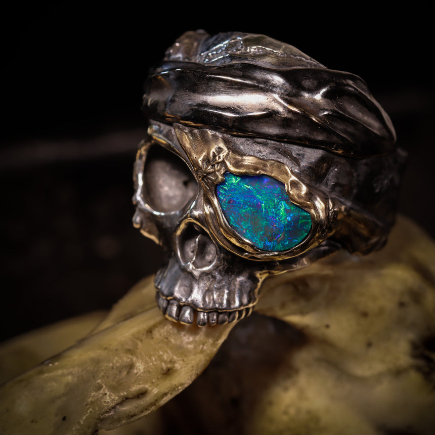 Pirate Skull opal ring