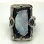 Opalised shell fossil & silver ring