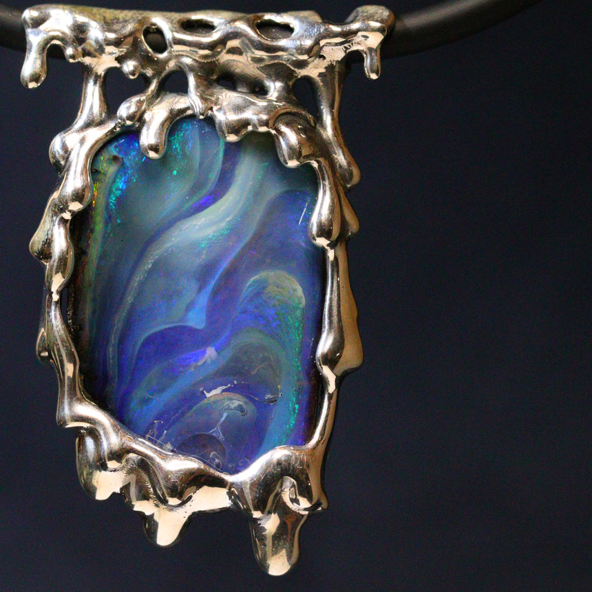 Big blue swirly Melty pendant