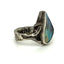 Galactic boulder opal & silver ring