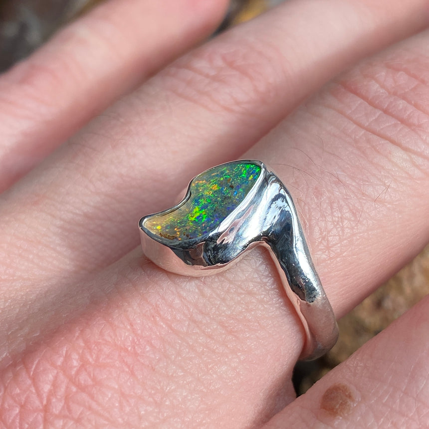 Forest flame 🔥 🌳 opal ring