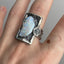Opalised shell fossil & silver ring