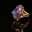 Organic black crystal opal ring